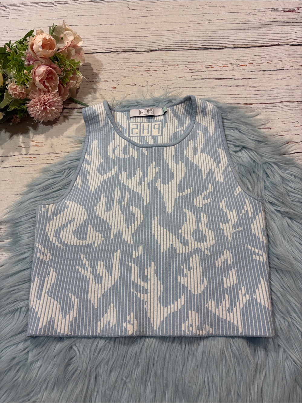 PH5 Flame Graphic Knitted Cropped High Neck Tank